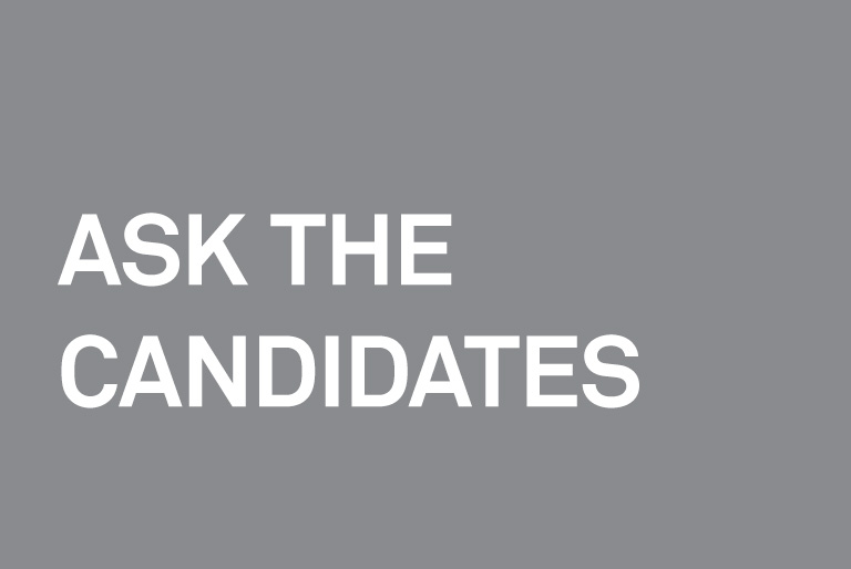 Ask the Candidates banner