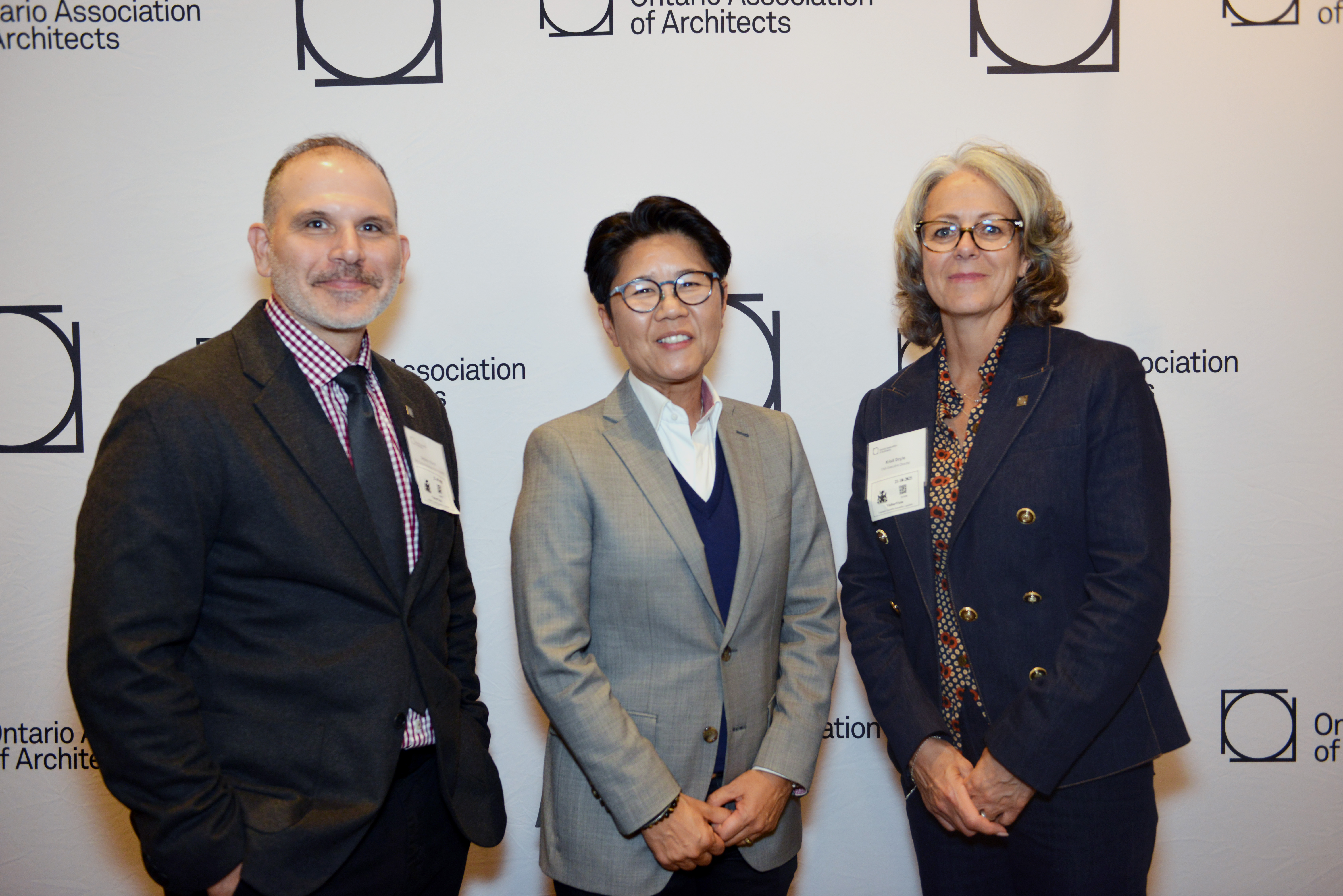 Immediate Past President Settimo Vilardi with MPP Kristyn Wong-Tam (Toronto-Centre) and OAA Executive Director, Kristi Doyle.