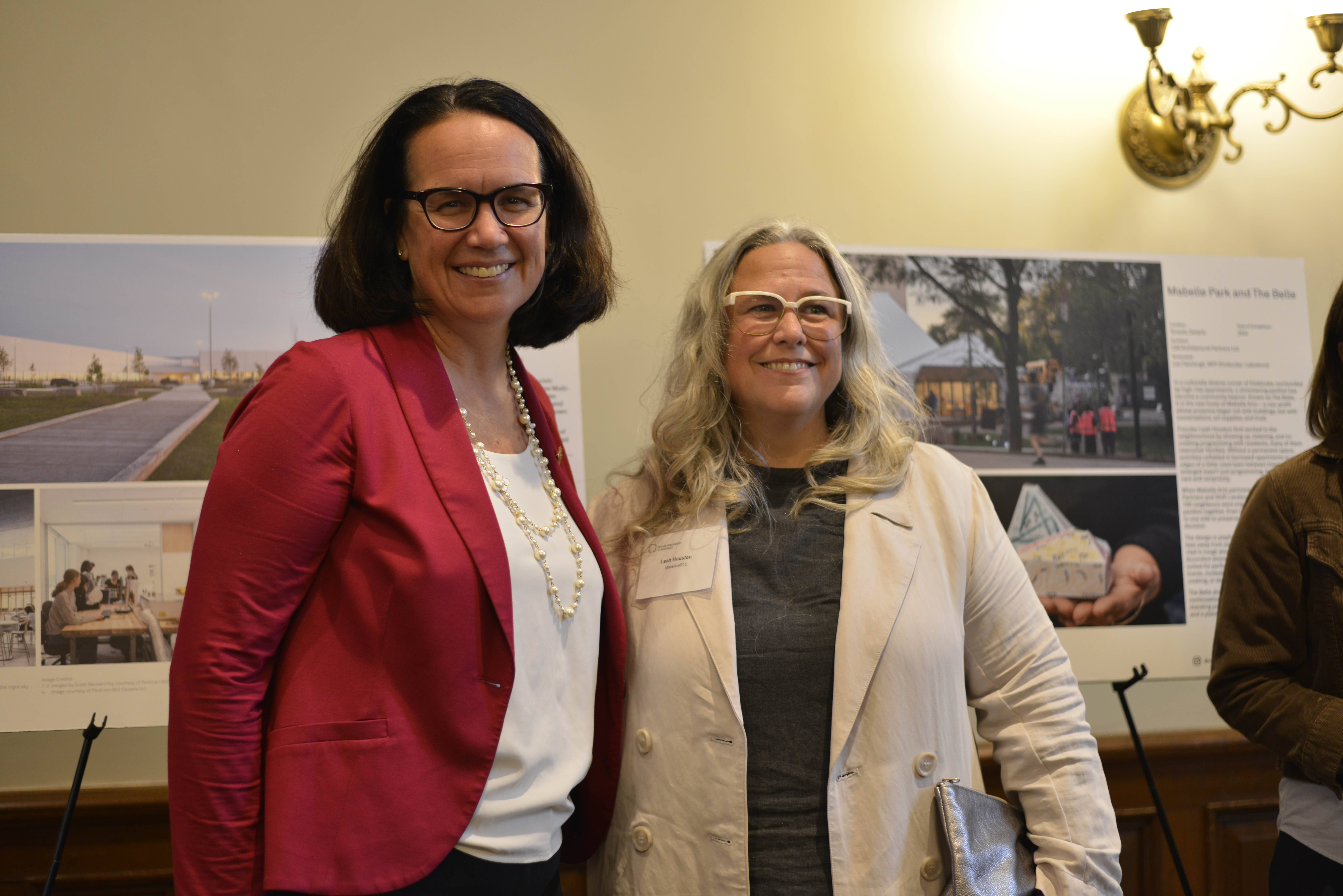 MPP Lee Fairclough (Etobicoke-Lakeshore) and Leah Houston of Mabelle Arts