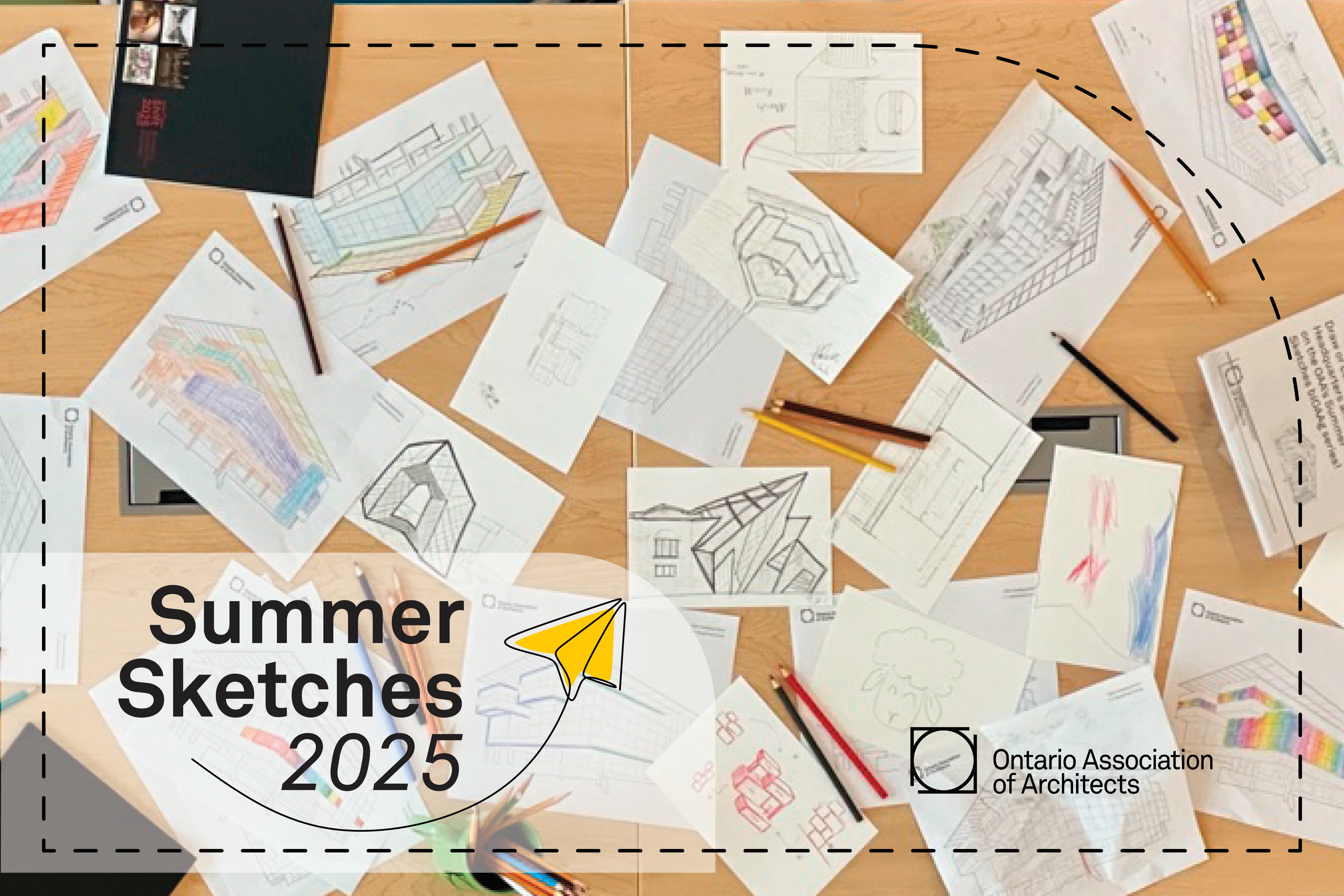 BLOAAG 2025 banner featuring a table filled with sketch darwings