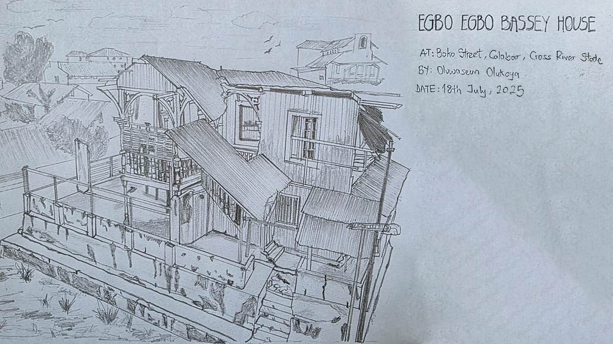 A Pencil Drawing of a House
