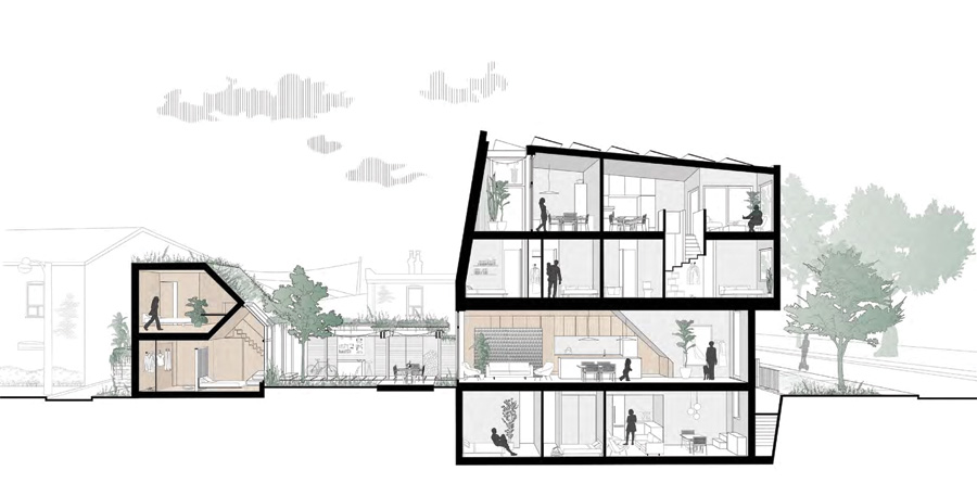 Sectional drawing of Ulster House.