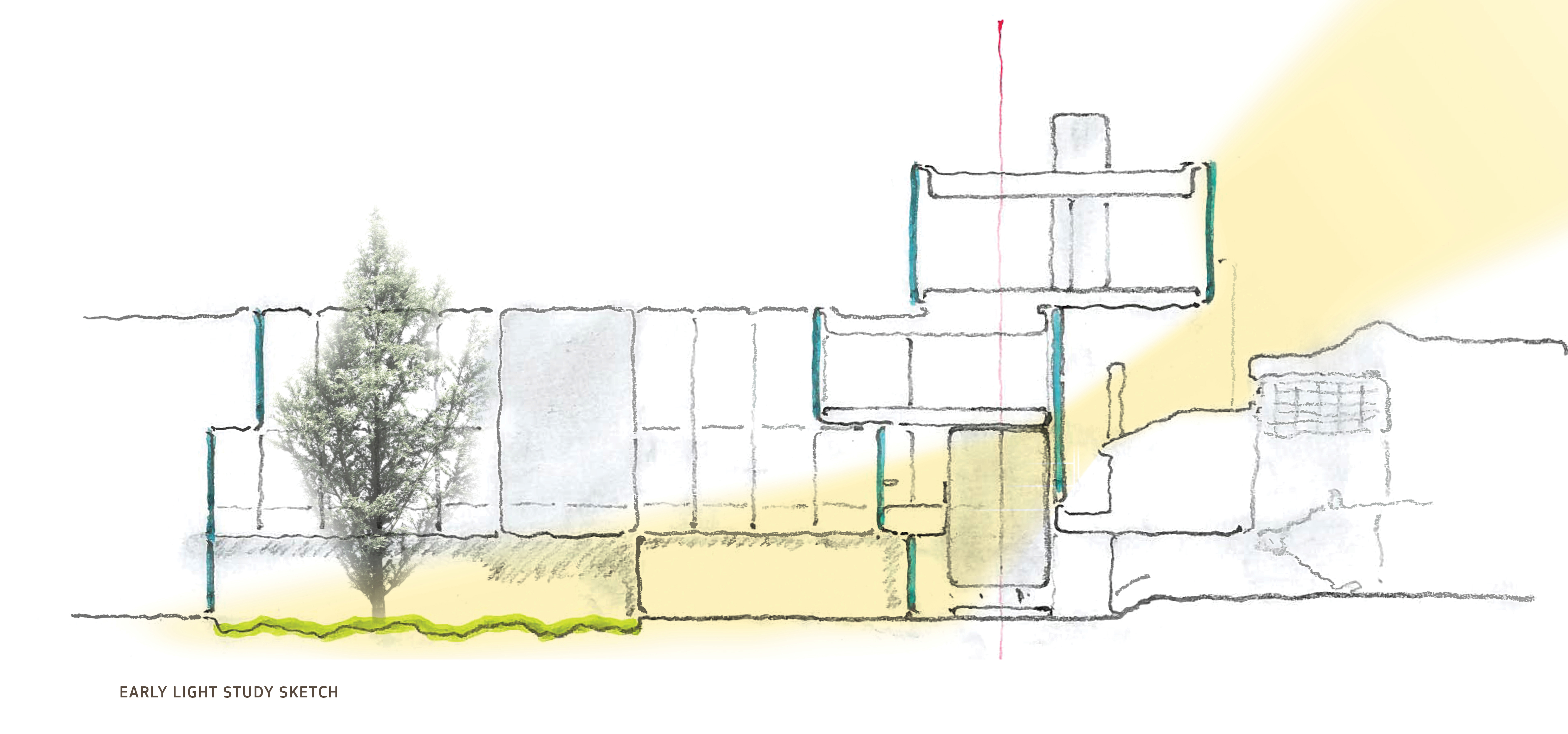 Sectional sketch drawing. 