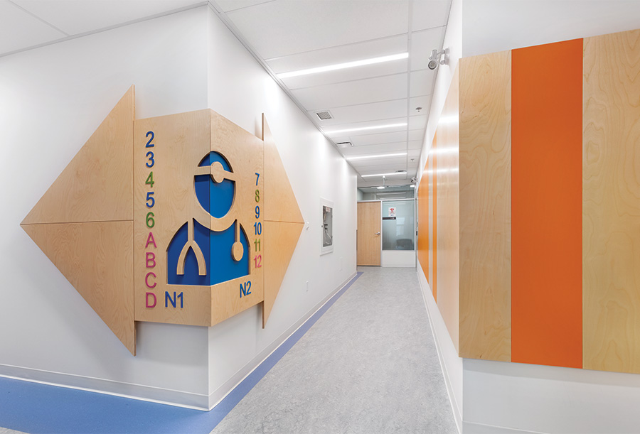 Interior corridor view of the Carlington Community Health Centre. 