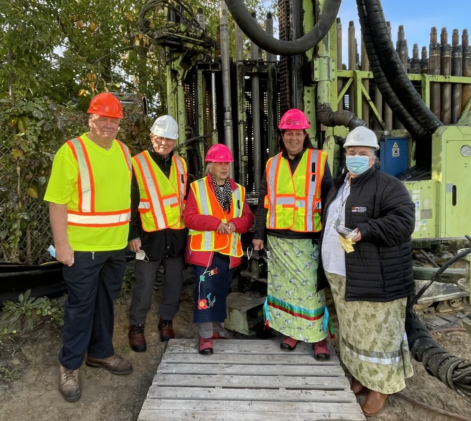    	 Installation of the geothermal system, with members of the North Bay Indigenous Friendship Centre present. 