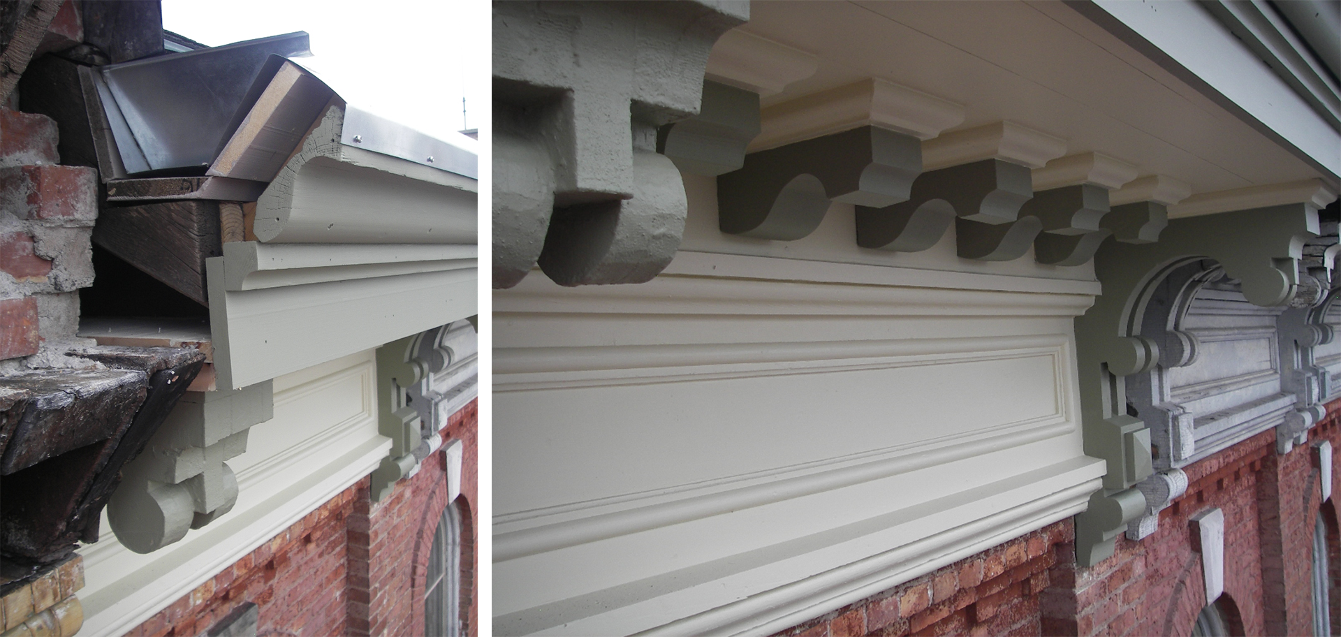Restored section of the CASO station's exterior, which was used as a prototype to restore the rest of the building.