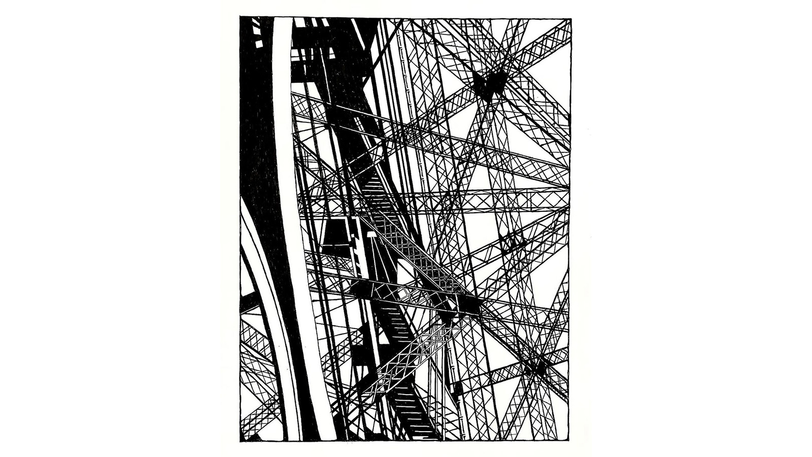 Sketch by Douglas Lawrence of the Eiffel Tower